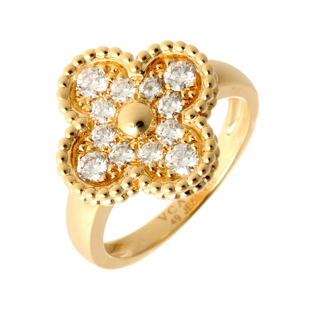 【プライスダウン】【銀座店】ヴァンクリーフ＆アーペルヴィンテージアルハンブラダイヤモンドレディースリング・指輪750イエローゴールド9号DH51595【大黒屋質店出品】【中古】【送料無料】【店頭受取対応商品】