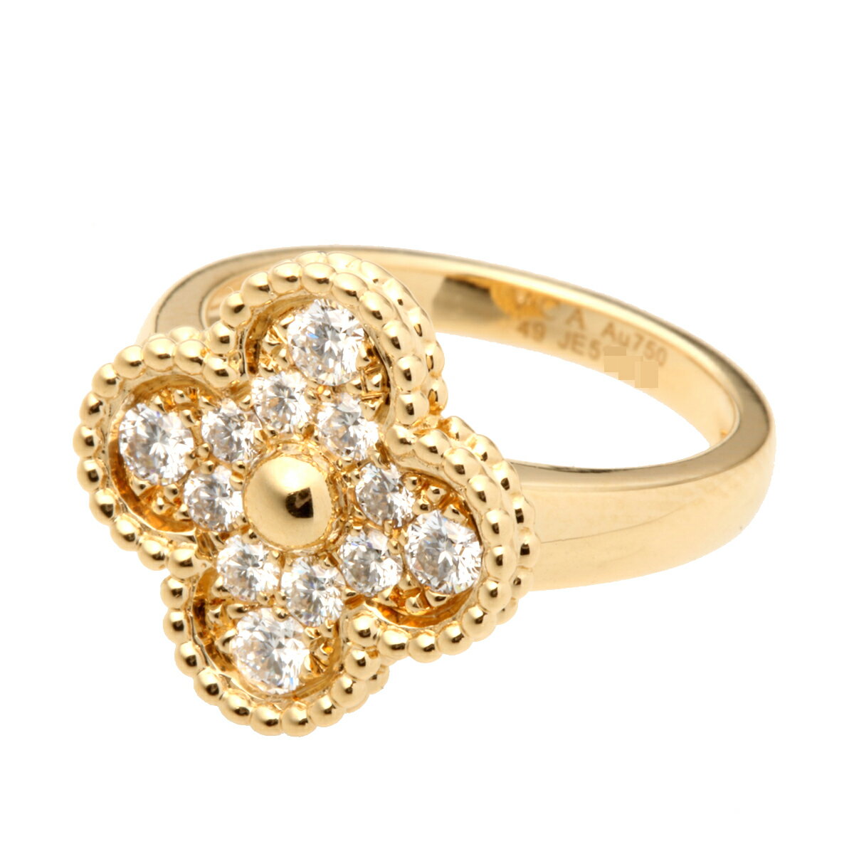 【プライスダウン】【銀座店】ヴァンクリーフ＆アーペルヴィンテージアルハンブラダイヤモンドレディースリング・指輪750イエローゴールド9号DH51595【大黒屋質店出品】【中古】【送料無料】【店頭受取対応商品】