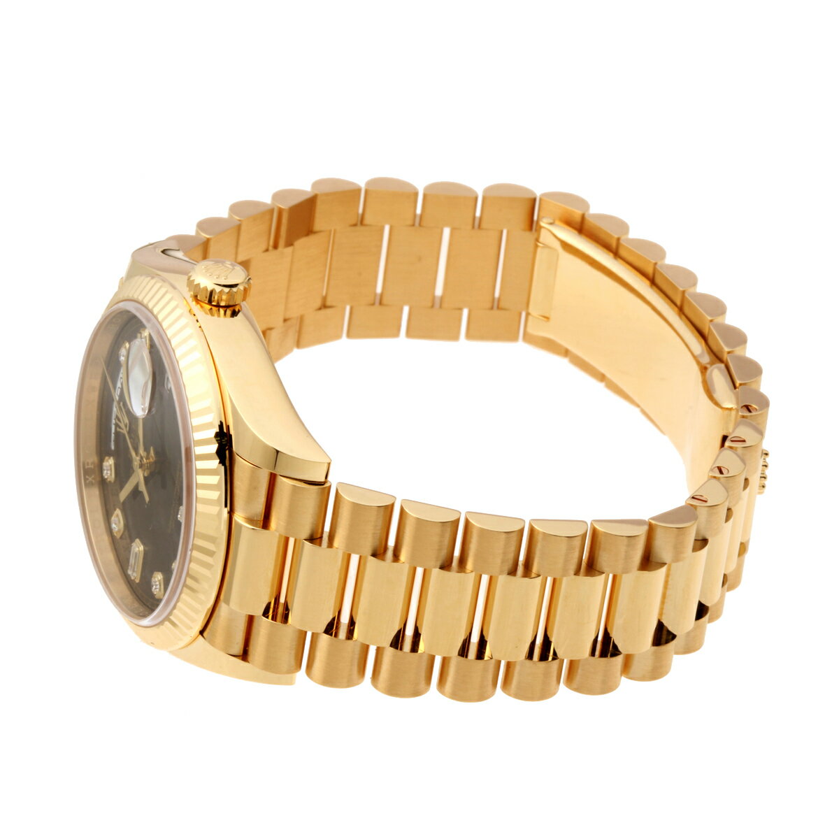 【プライスダウン】【銀座店】 ロレックス デイデイト 36 8Pダイヤモンド ランダム刻印 メンズ 腕時計 128238 750イエローゴールド ダークグレー文字盤 DH51919【大黒屋質店出品】 【中古】【送料無料】【店頭受取対応商品】