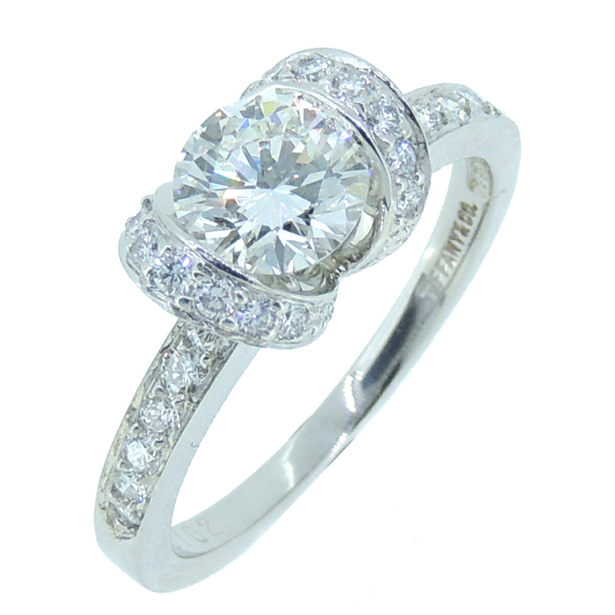 【プライスダウン】【銀座店】 ティファニー リボン 0.74ct ダイヤモンド レディース リング・指輪 Pt950プラチナ 9号 DH52489【大黒屋質店出品】 【中古】【送料無料】【店頭受取対応商品】