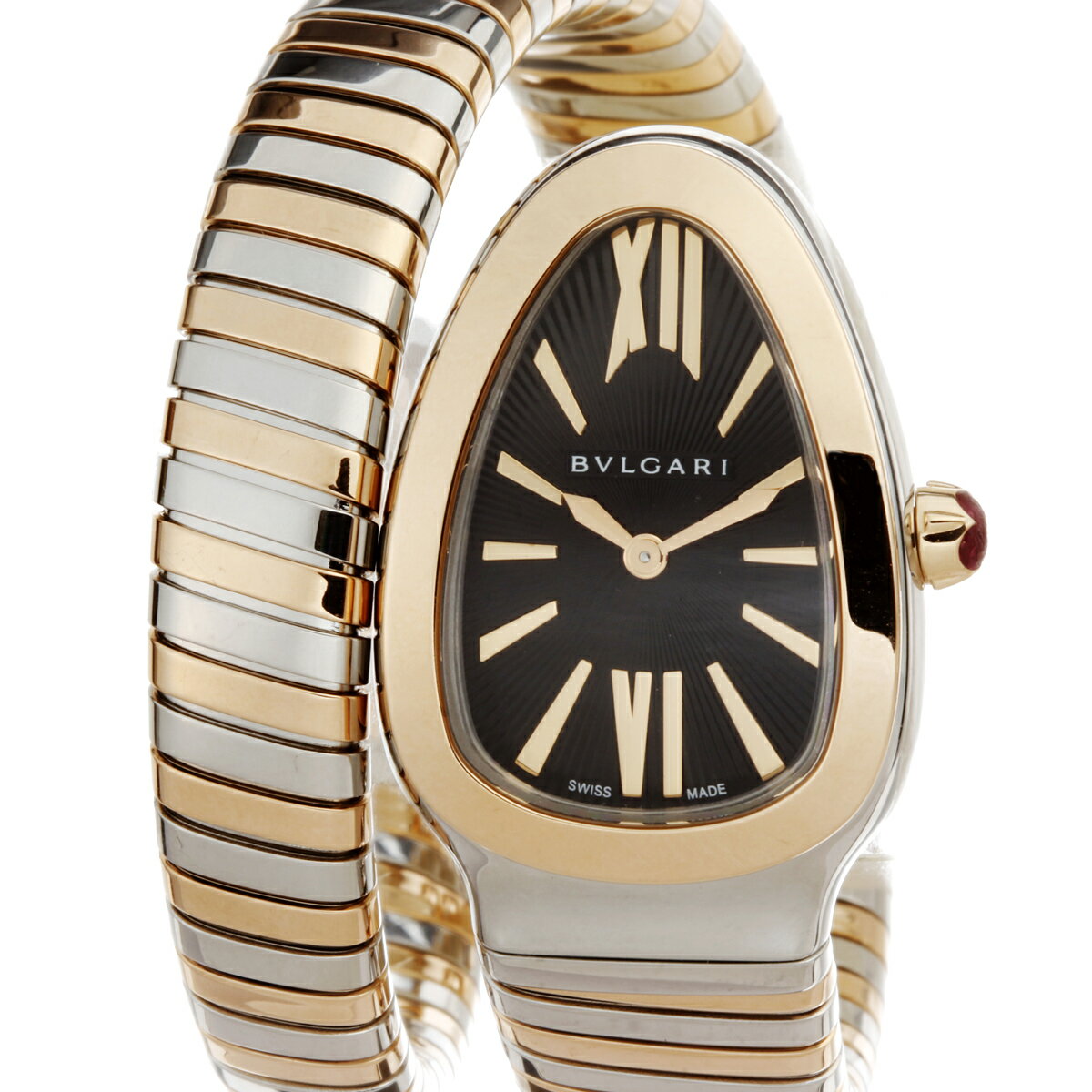 【プライスダウン】【銀座店】 ブルガリ セルペンティ レディース 腕時計 SP35SPG ステンレススチール ブラックローマン文字盤 DH52529【大黒屋質店出品】 【中古】【送料無料】【店頭受取対応商品】