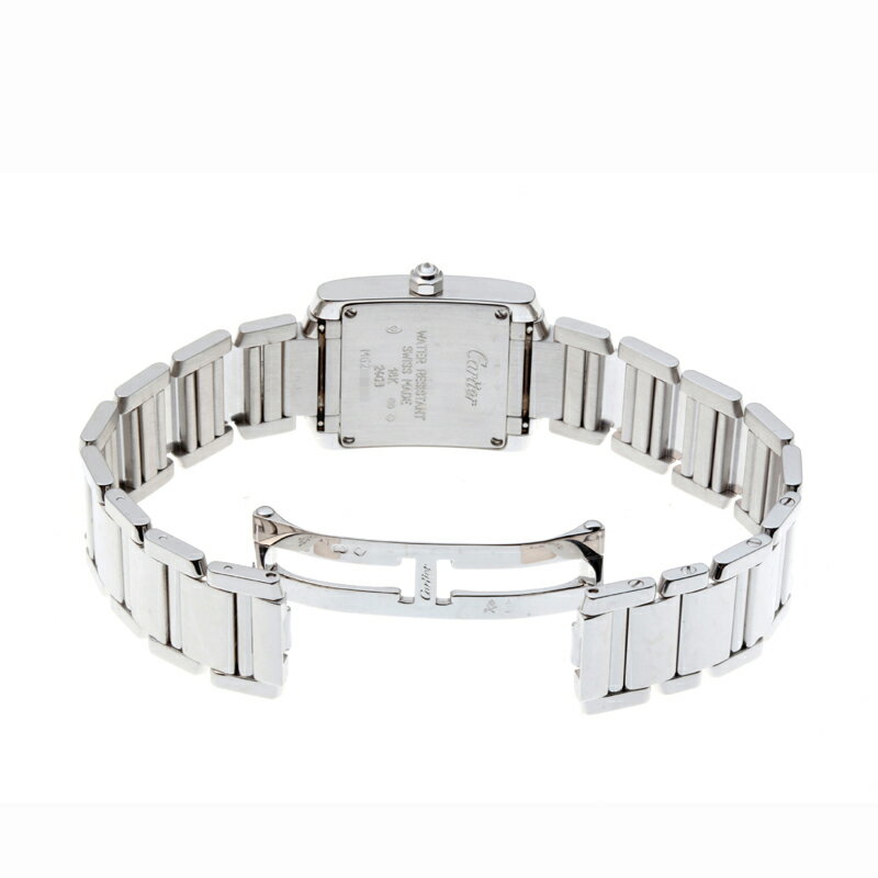 【プライスダウン】【飯能本店】 カルティエ タンクフランセーズ SM サイドダイヤモンド レディース 腕時計 WE1002S3 750ホワイトゴールド シルバー文字盤 DH53278【大黒屋質店出品】 【中古】【送料無料】【店頭受取対応商品】