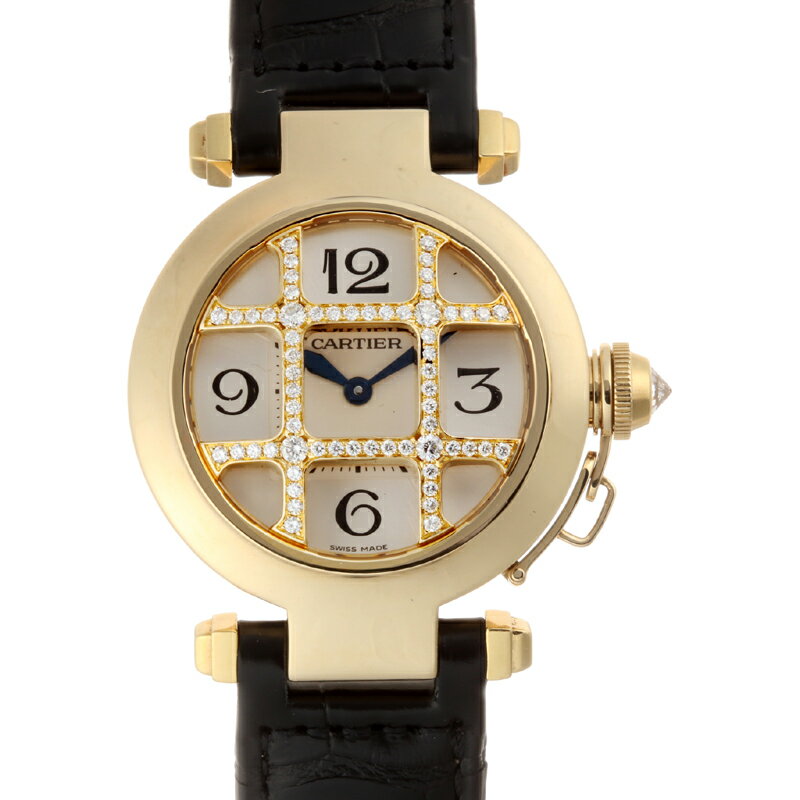 【プライスダウン】【銀座店】 カルティエ パシャ32 ドームグリッド ダイヤモンド レディース 腕時計 WJ11951G 750イエローゴールド シルバー文字盤 DH54452【大黒屋質店出品】 【中古】【送料無料】【店頭受取対応商品】