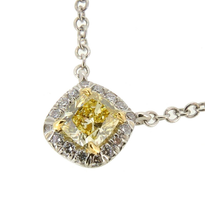 【銀座店】 ティファニー ソレスト 0.21ct イエローダイヤモンド レディース ネックレス Pt950プラチナ DH54934【大黒屋質店出品】 【中古】【送料無料】【店頭受取対応商品】