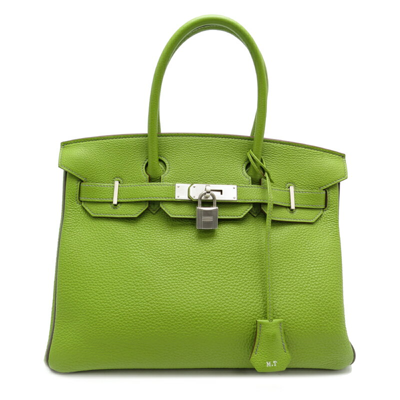 【銀座店】 エルメス バーキン30 レディース ハンドバッグ □Q（2013年製）刻印 トゴ アニスグリーン・エタン イエローグリーン DH55018【大黒屋質店出品】 【中古】【送料無料】【店頭受取対応商品】
