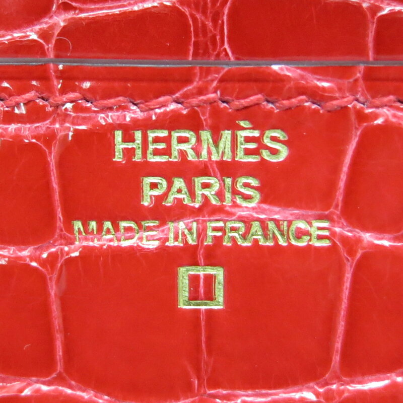 【銀座店】 エルメス コンスタンスロング D刻印 2019年製 レディース 長財布 アリゲーター ルージュドクール ゴールド金具 DH55265【大黒屋質店出品】 【中古】【送料無料】【店頭受取対応商品】