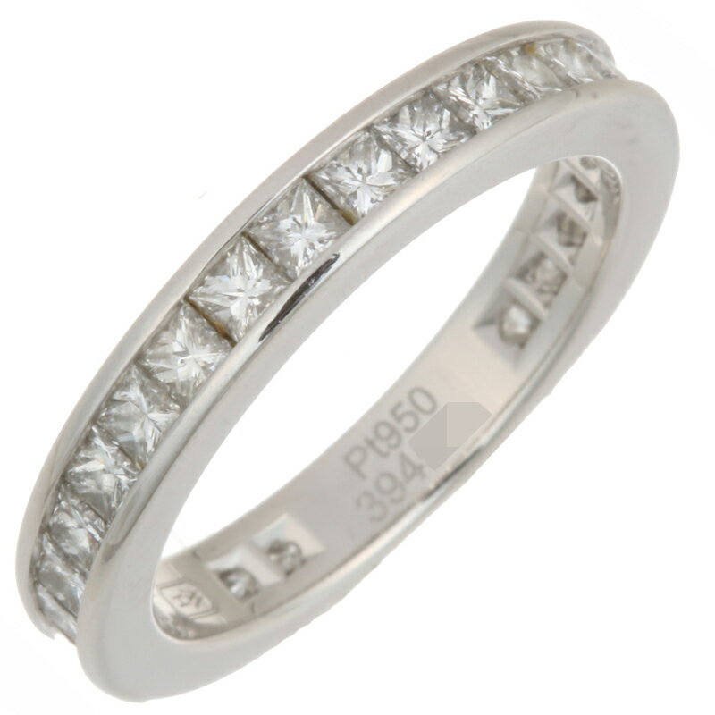 【プライスダウン】【銀座店】ハリーウィンストンプリンセスカットチャネルセットダイヤモンドレディースリング・指輪Pt950プラチナ9号シルバーDH55307【大黒屋質店出品】【中古】【送料無料】【店頭受取対応商品】