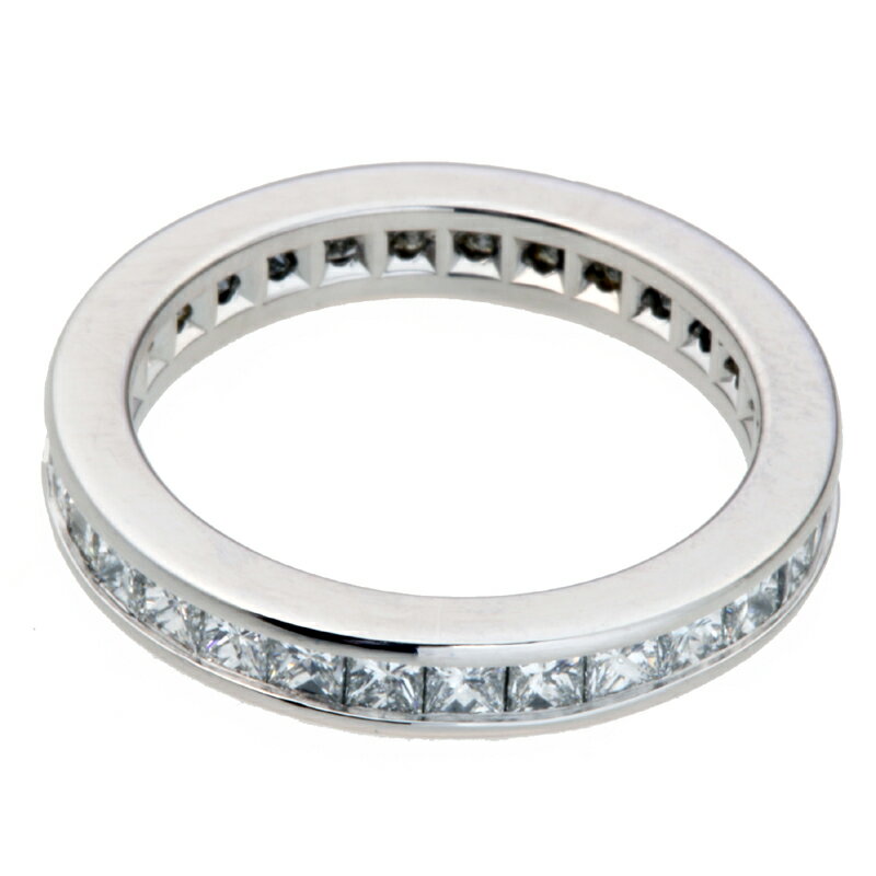 【プライスダウン】【銀座店】ハリーウィンストンプリンセスカットチャネルセットダイヤモンドレディースリング・指輪Pt950プラチナ9号シルバーDH55307【大黒屋質店出品】【中古】【送料無料】【店頭受取対応商品】