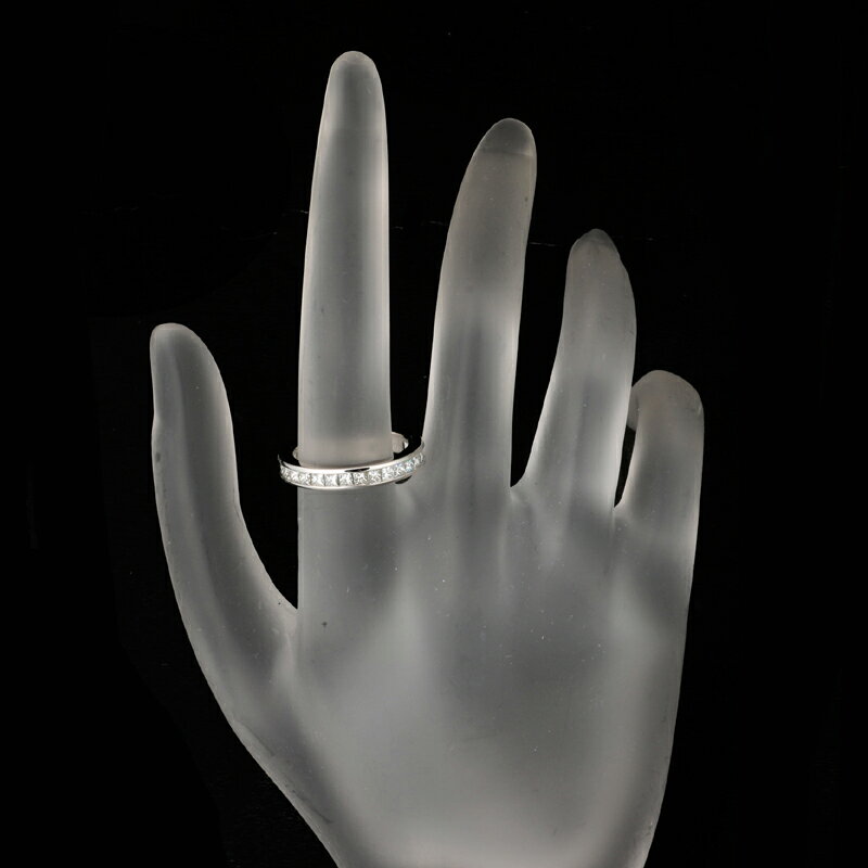 【プライスダウン】【銀座店】ハリーウィンストンプリンセスカットチャネルセットダイヤモンドレディースリング・指輪Pt950プラチナ9号シルバーDH55307【大黒屋質店出品】【中古】【送料無料】【店頭受取対応商品】