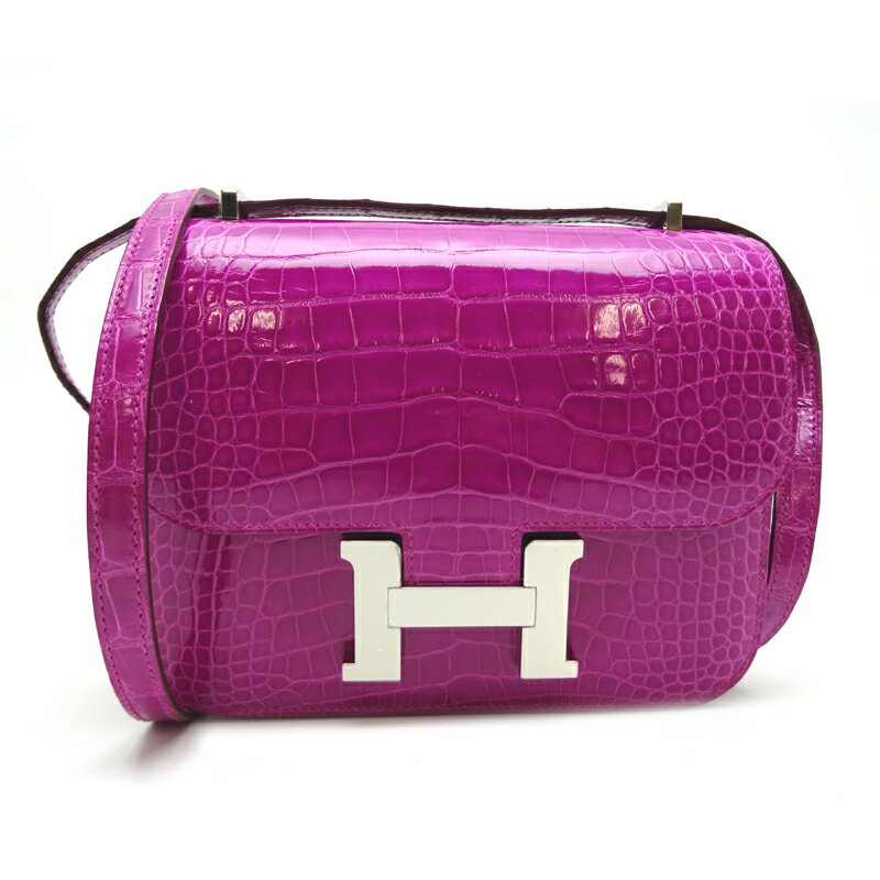 【銀座店】 エルメス コンスタンス3ミニ C刻印 2018年製 レディース ショルダーバッグ アリゲーター ローズ ジェヘラサ（ローズピンク） DH55859【大黒屋質店出品】 【中古】【送料無料】【店頭受取対応商品】