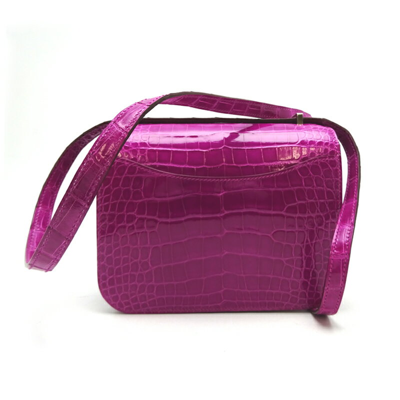 【銀座店】 エルメス コンスタンス3ミニ C刻印 2018年製 レディース ショルダーバッグ アリゲーター ローズ ジェヘラサ（ローズピンク） DH55859【大黒屋質店出品】 【中古】【送料無料】【店頭受取対応商品】