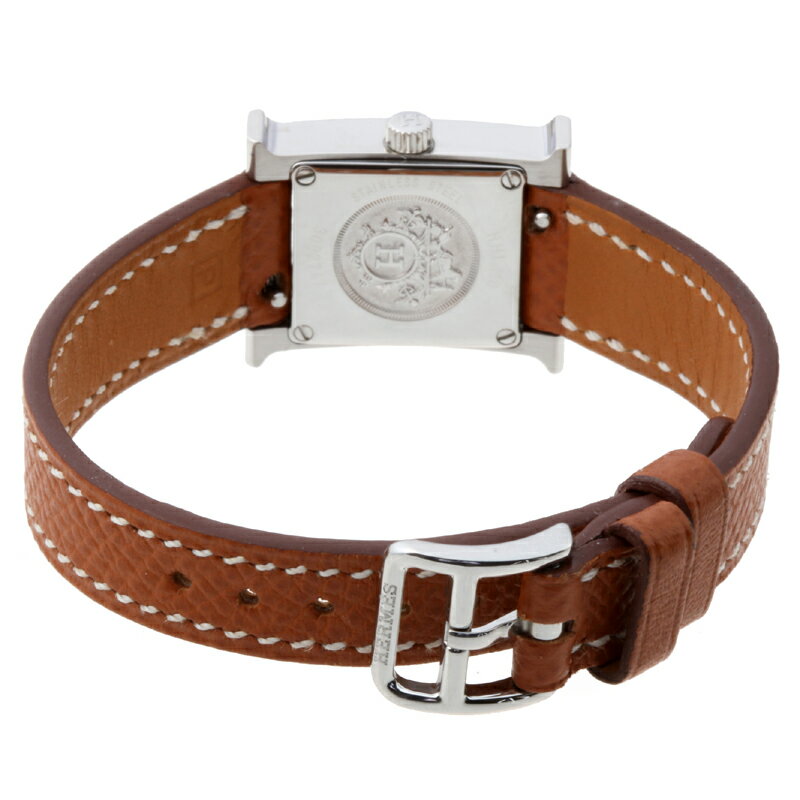 【銀座店】 エルメス Hウォッチ ミニ レディース 腕時計 HH1.110.131 ステンレススチール ホワイトギョーシェアラビアン文字盤 DH56214【大黒屋質店出品】 【中古】【送料無料】【店頭受取対応商品】