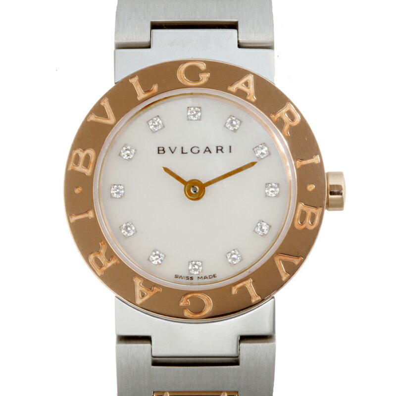 【飯能本店】 ブルガリ ブルガリブルガリ 12P ダイヤモンド レディース 腕時計 BBP23WSG ステンレススチール シェル文字盤 DH56552【大黒屋質店出品】 【中古】【送料無料】【店頭受取対応商品】