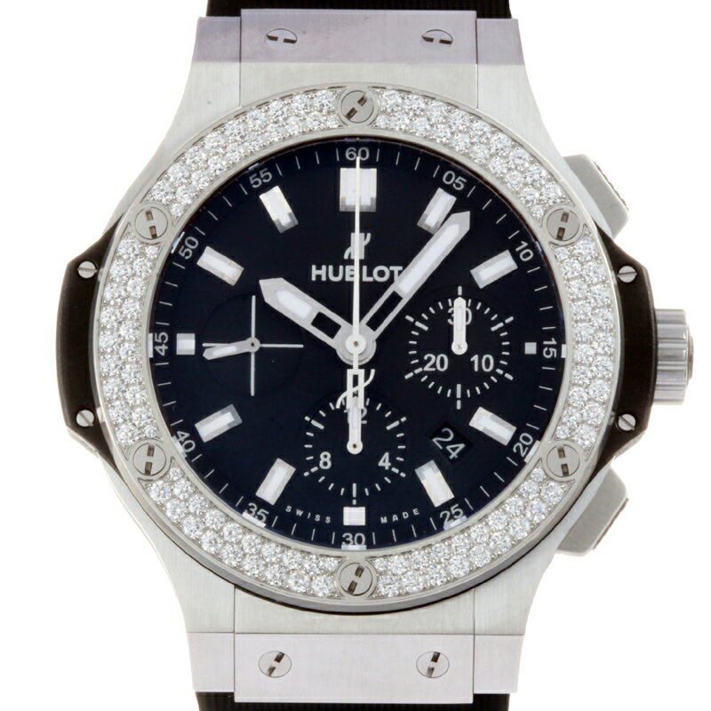 【飯能本店】 ウブロ ビッグバン スチール ベゼル ダイヤモンド メンズ 腕時計 301.SX.1170.RX.1104 ステンレススチール ブラック文字盤 DH56749【大黒屋質店出品】 【中古】【送料無料】【店頭受取対応商品】