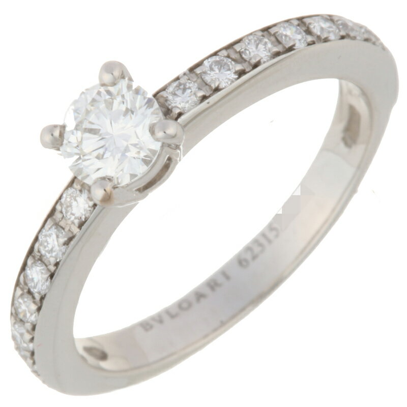 【銀座店】 ブルガリ グリフ ソリテール 0.30ct ハーフ ダイヤモンド レディース リング・指輪 350981 (AN857430) Pt950プラチナ 8号 シルバー DH56762【大黒屋質店出品】 【中古】【送料無料】【店頭受取対応商品】