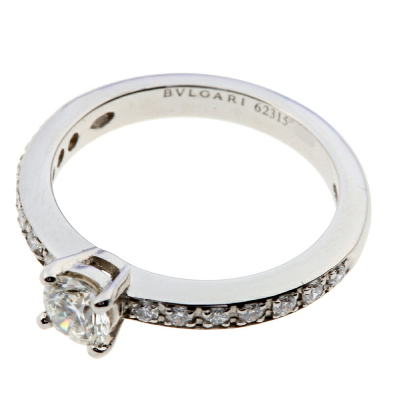 【銀座店】 ブルガリ グリフ ソリテール 0.30ct ハーフ ダイヤモンド レディース リング・指輪 350981 (AN857430) Pt950プラチナ 8号 シルバー DH56762【大黒屋質店出品】 【中古】【送料無料】【店頭受取対応商品】