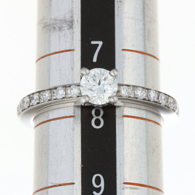 【銀座店】 ブルガリ グリフ ソリテール 0.30ct ハーフ ダイヤモンド レディース リング・指輪 350981 (AN857430) Pt950プラチナ 8号 シルバー DH56762【大黒屋質店出品】 【中古】【送料無料】【店頭受取対応商品】