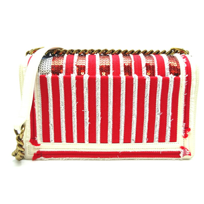 【銀座店】 シャネル ボーイシャネル　チェーンショルダー　CUBA  キューバ　限定品 レディース ショルダーバッグ A67086 レザー マルチ（ホワイト×ブルー×レッド） DH57227【大黒屋質店出品】 【中古】【送料無料】【店頭受取対応商品】