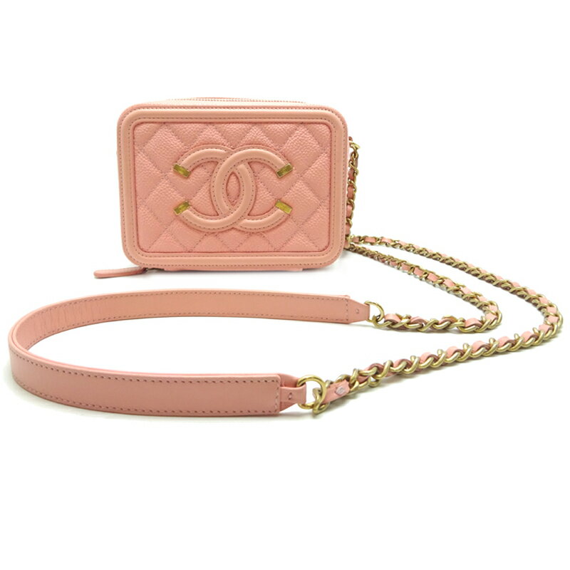 【銀座店】 シャネル フィリグリー チェーンショルダー レディース ショルダーバッグ キャビアスキン ピンク DH57228【大黒屋質店出品】 【中古】【送料無料】【店頭受取対応商品】