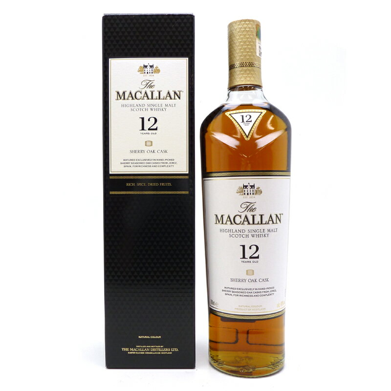 ［飯能本店］ マッカラン MACALLAN ウイスキー シェリーオークカスク 12年 700ml SH0371【新品・未開封】