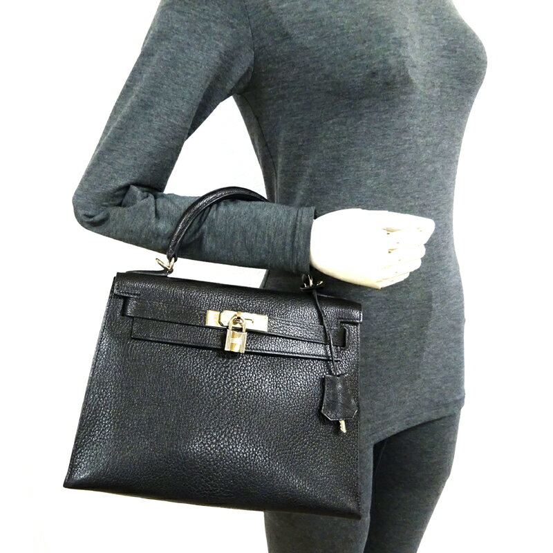 【銀座店】 エルメス ケリー28 □I刻印 2005年製 レディース ハンドバッグ コロマンデル ノワール(ブラック) DH63550【大黒屋質店出品】 【中古】【送料無料】【店頭受取対応商品】