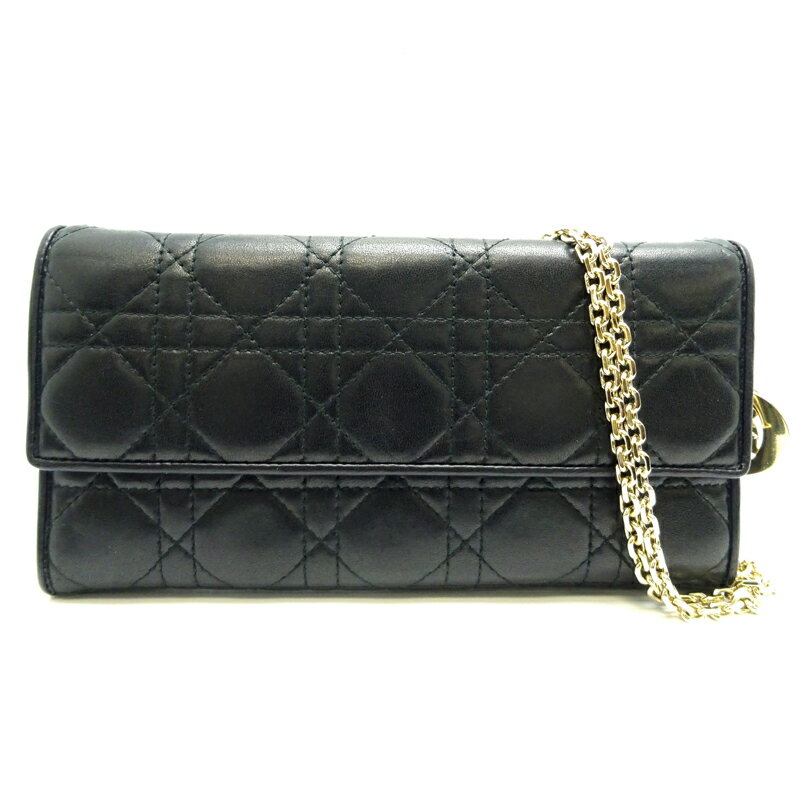 【銀座店】 クリスチャンディオール カナージュ チェーンウォレット レディース ウォレットチェーン ラムスキン ブラック DH68453【大黒屋質店出品】 【中古】【送料無料】【店頭受取対応商品】のサムネイル