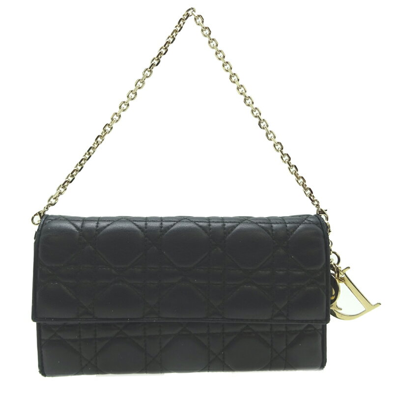 【飯能本店】 クリスチャンディオール カナージュ チェーンウォレット レディース ウォレットチェーン ラムスキン ブラック DH71933【大黒屋質店出品】 【中古】【送料無料】【店頭受取対応商品】のサムネイル