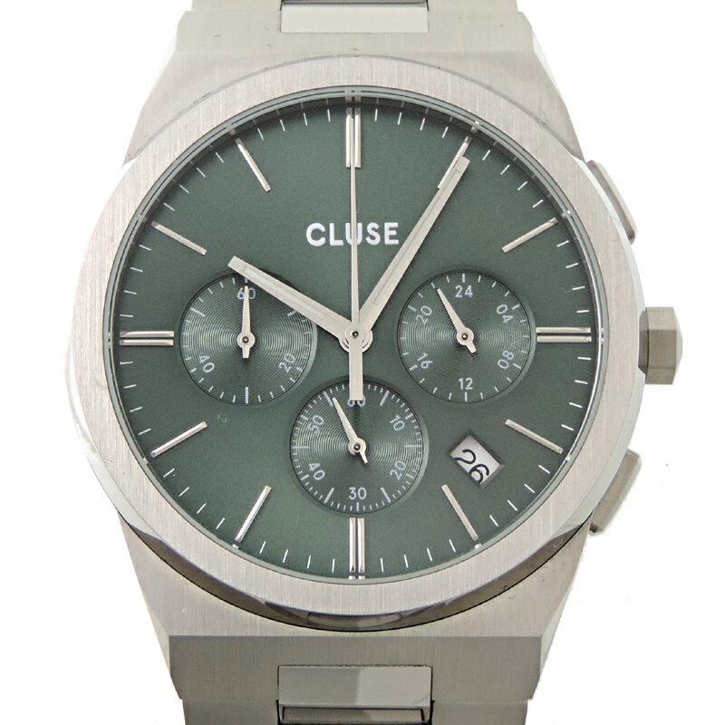 【飯能本店】 CLUSE 【クルース】 ヴィグルー クロノ 40 グリーン ステンレス メンズ 腕時計 CW20803 DH74162【大黒屋質店出品】 【中古】【送料無料】【店頭受取対応商品】