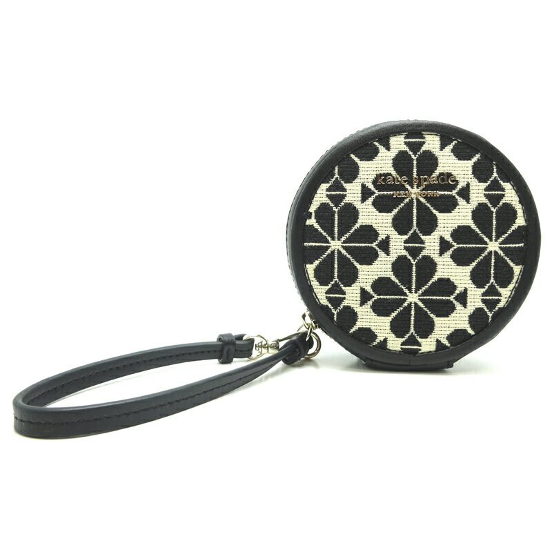 【飯能本店】 ケイトスペード スペードフラワー ジップコインケース レディース コインケース B614 ジャガード ベージュ/ブラック DH77103【大黒屋質店出品】 【中古】【送料無料】【店頭受取対応商品】