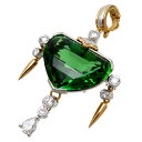 【銀座店】 石川暢子 K18 Pt900 17.61ct グリーントルマリン レディース ペンダントトップ Pt900プラチナ DH77593【大黒屋質店出品】...