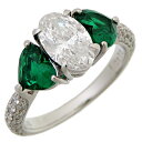【銀座店】 SCENIC 【シーニック】 1.05ct 0.40ct ダイヤモンド 1.25ct エメラルド レディース リング・指輪 Pt900プラチナ 12...