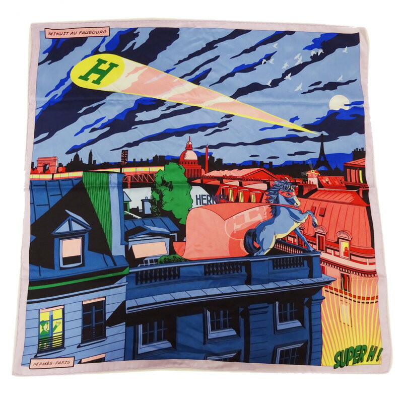 【銀座店】 エルメス カレ70 スカーフ ミッドナイトフォーブル Minuit au Faubourg レディース スカーフ シルク100％ マルチカラー DH78493【大黒屋質店出品】 【中古】【送料無料】【店頭受取対応商品】のサムネイル