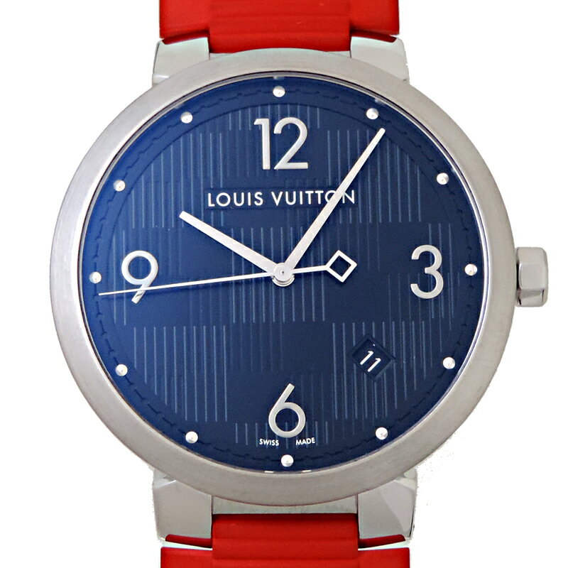  ルイ・ヴィトン タンブール ダミエ メンズ 腕時計 Q1D00 DH79822 