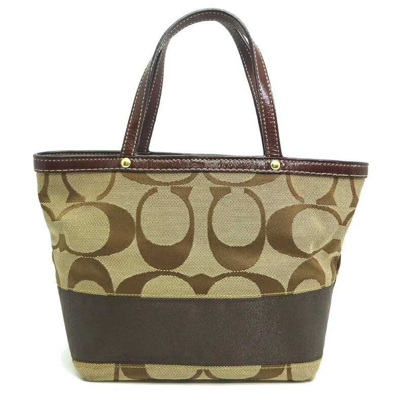 【飯能本店】 コーチ トートバッグ レディース ハンドバッグ F10123 シグネチャーキャンバス ベージュ DH81828【大黒屋質店出品】 【中古】【送料無料】【店頭受取対応商品】