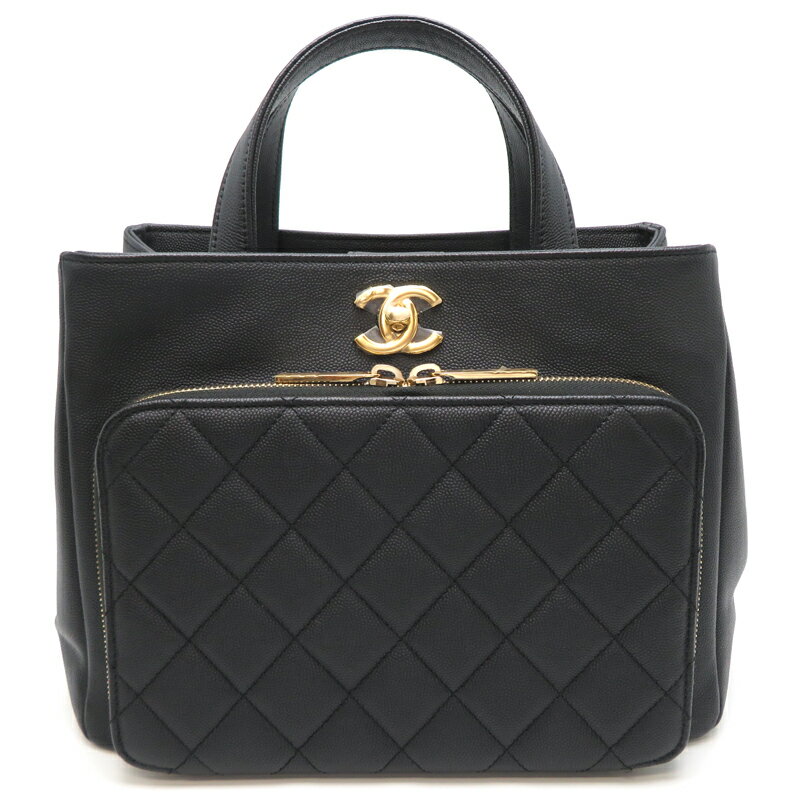 【飯能本店】 シャネル ※シール付き アフィニティ スモール レディース ハンドバッグ A93750 キャビアスキン ブラック DH83088【大黒屋質店出品】 【中古】【送料無料】【店頭受取対応商品】のサムネイル