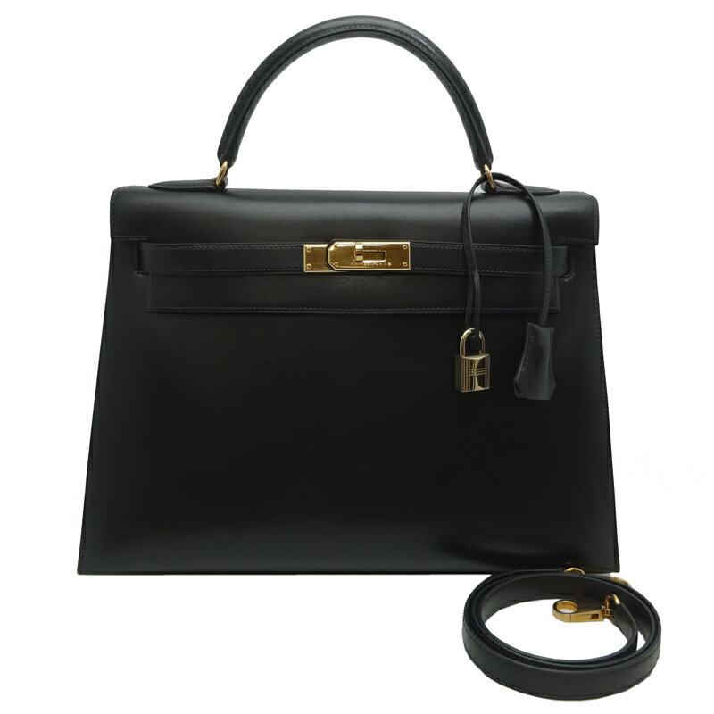 【銀座店】 エルメス ケリー32 ○Z刻印 1996年製 ゴールド金具 レディース ハンドバッグ ボックスカーフ ノワール（ブラック） DH83466【大黒屋質店出品】 【中古】【送料無料】【店頭受取対応商品】