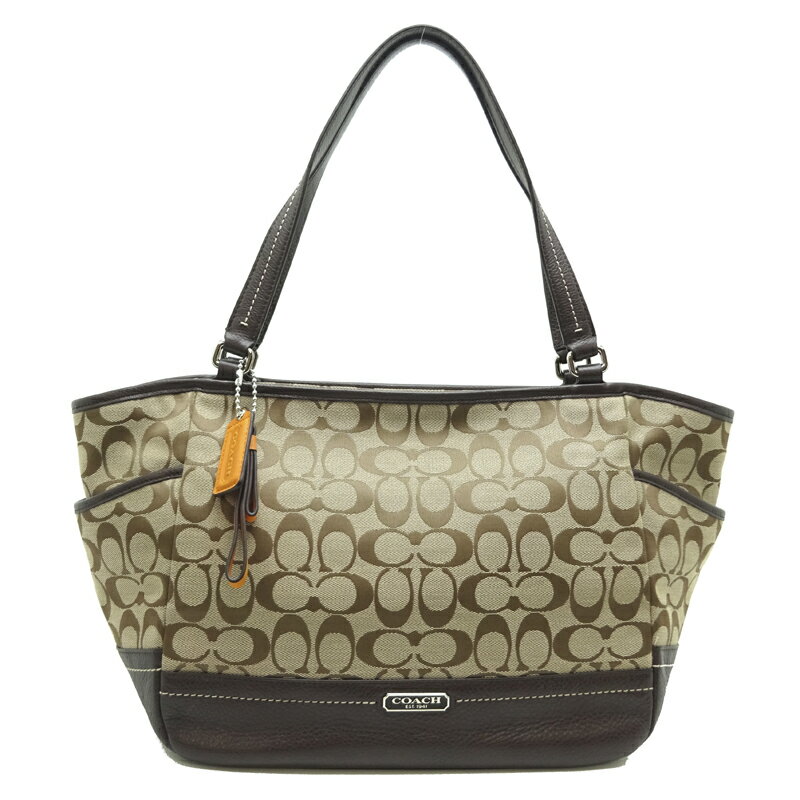 【飯能本店】 コーチ レディース トートバッグ F23297 コットンキャンバス ブラウン DH83528【大黒屋質店出品】 【中古】【送料無料】【店頭受取対応商品】