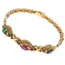 【銀座店】 ノンブランド 18KT 1.72ct マルチストーン レディース・メンズ ブレスレット K18イエローゴールド DH84638【大黒屋質店出品】 【...