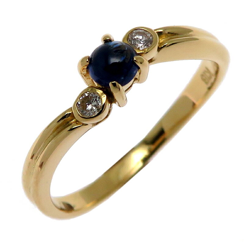 【銀座店】 ノンブランド 0.044ct ダイヤモンド サファイア レディース リング・指輪 K18イエローゴールド 7号 DH86940【大黒屋質店出品】 【中古】【送料無料】【店頭受取対応商品】
