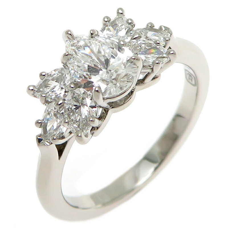 【飯能本店】 ハリーウィンストン 0.54ct ダイヤモンド ペアシェイプ クラスター レディース リング・指輪 RGDPPS005CLU Pt950プラチナ 8.5号 DH87231【大黒屋質店出品】 【中古】【送料無料】【店頭受取対応商品】