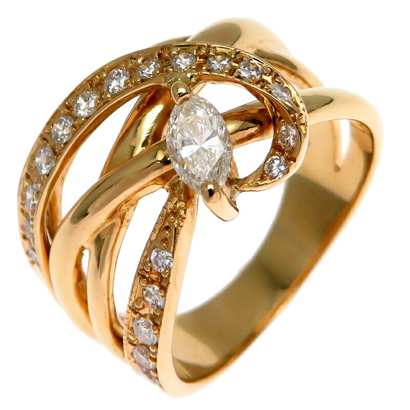 【飯能本店】 ノンブランド K18YG 0.27ct 0.30ct ダイヤモンド レディース リング・指輪 K18イエローゴールド 13号 DH88380【大黒屋質店出品】 【中古】【送料無料】【店頭受取対応商品】