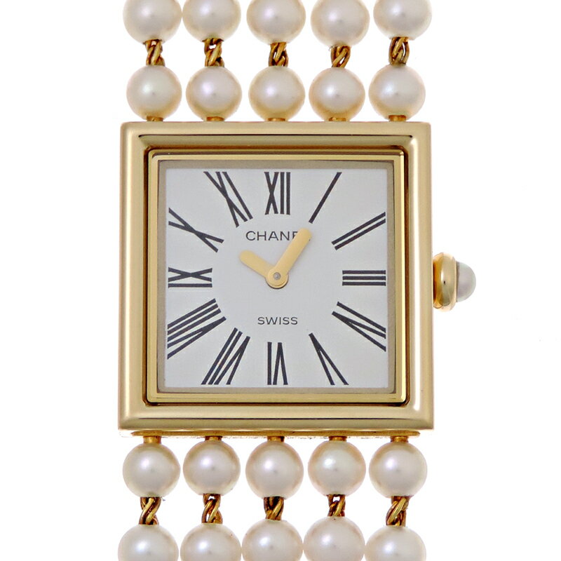 ブランド名CHANEL シャネル品名 マドモアゼル パール H0007 腕時計 サイズ ケース：約22mm 腕周り：約15.7cm ※ 実寸計測 材質ケース：イエローゴールドベルト：イエローゴールド 文字盤カラー ホワイト 付属品なし 状態 中古：A ケース…細かいキズ ブレス…細かいスレ 仕上げ済みなので、目立つキズも少なく、程度の良い商品です。 商品説明 こちらの商品は店頭商品につき、お手数ですが在庫確認を宜しくお願い致します。 ※ 取扱店舗は商品タイトルをご確認下さい。【飯能本店 042-972-3997】【銀座ソニー通り店 03-5537-3990】 仕様: ムーブメント：クオーツ当社にて動作点検済み 2025年7月当社取引先工房にて電池交換、仕上げ済み ※　当店保証12ヶ月をお付け致します。ご使用されている機種、ディスプレイにより、実際の商品の色と異なって見える場合が御座います。また商品のお取扱いには細心の注意を払っておりますが、出品中の商品は店頭でも販売している為、展示中に状態が変わる場合が御座います。細かな状態、色等気になる場合、お手数では御座いますが、事前にお問い合わせ下さいますようお願い致します。 梱包サイズ60注意事項こちらの商品は店頭および他サイトでも販売を行っておりますので、時間差にて売り切れの際はご容赦ください。