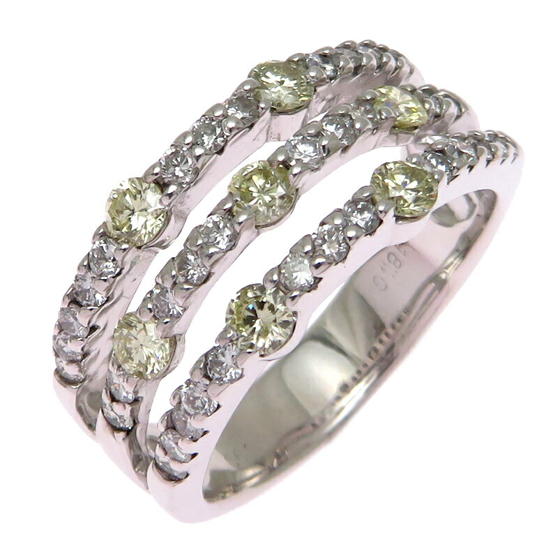 【飯能本店】 ノンブランド 0.61ct ダイヤモンド レディース リング・指輪 K18ホワイトゴールド 16.5号 DH89031【大黒屋質店出品】 【中古】【送料無料】【店頭受取対応商品】