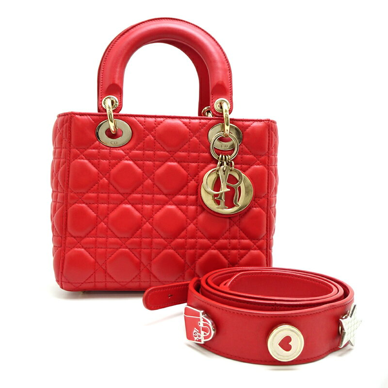 【銀座店】 クリスチャンディオール マイ ABC ディオール スモール ※ストの金具に不良有り レディース ハンドバッグ ラムスキン レッド DH90496【大黒屋質店出品】 【中古】【送料無料】【店頭受取対応商品】(4)