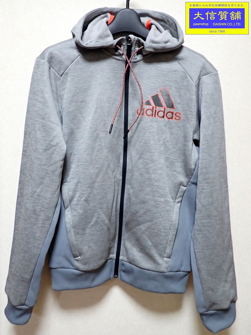 Rakuten - ADIDAS アディダス メンズ ジップアップ ジャケット フード グレー 裏起毛 BQ4733 中古B+【中古】【大信質舗】【質屋出店】管理番号：A-7921