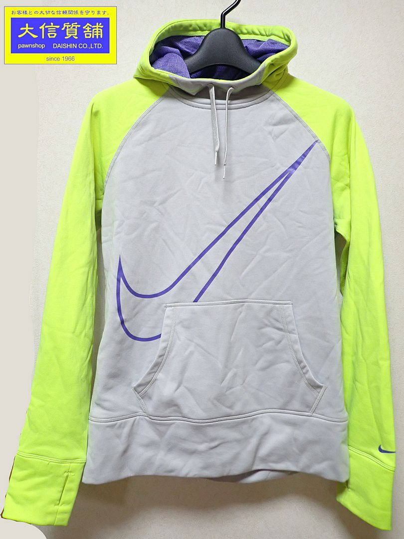 Rakuten - NIKE THERMA FIT ナイキ メンズ プルオーバー フーディ M グレーxネオングリーン 中古B【中古】【大信質舗】【質屋出店】管理番号：A-7924
