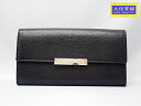 CARTIER カルティエ ラブコレクション インターナショナル ロングウォレット L3001375 ブラック シルバー金具 ビスモチーフ レザー フラップ式長...