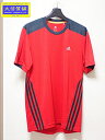 ADIDAS CLIMALITE メンズ 半袖Tシャツ M G89754 レッドxブラック 中古B【中古】【大信質舗】【質屋出店】管理番号：A-8174