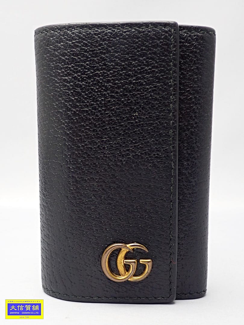 GUCCI グッチ キーケース GGマーモント 435305 ブラック 中古B【中古】【大信質舗】【質屋出店】管理番号：A-8745