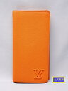 LOUIS VUITTON ルイ ヴィトン アエログラム ポルトフォイユ・ブラザ M81153 長財布 二つ折り オレンジ 中古B+【中古】【大信質舗】【質屋出店】管理番号:A-8772(4)